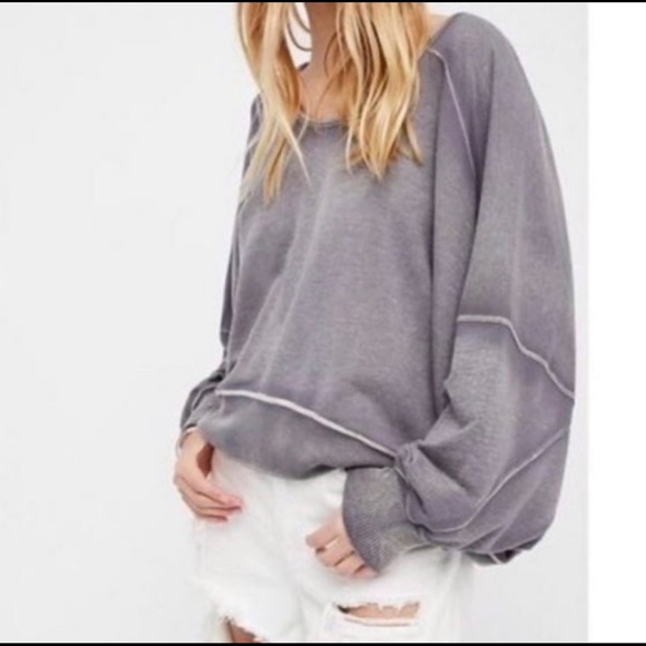 Free People Back it up Open back Sweatshirt - Picture 2 of 7